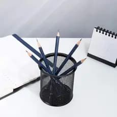 Porta Caneta Aramado Metal Redondo Organizador Escritorio Lapis Caneta Mesa