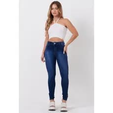 Calça Jeans Feminina Skinny Estonada Planet Girls Azul Escuro
