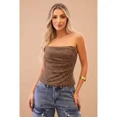 Corselet Com Strass Planet Girls Marrom