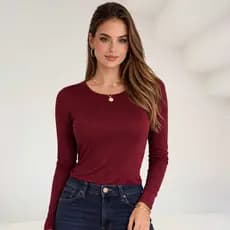 BLUSINHA FEMENINA MANGA LONGA GOLA REDONDA SUPLEX PREMIUM