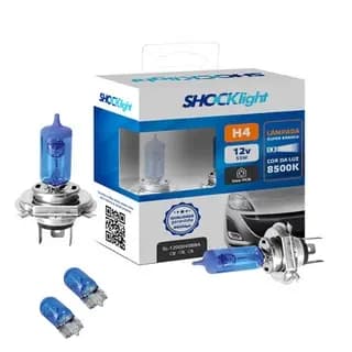 Par Lâmpadas Super Brancas para farol H4 8500k + W5W