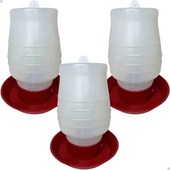 3 Bebedouro Para Aves Galinhas Codornas 2 Litros Plástico Reforçado