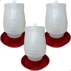 3 Bebedouro Para Aves Galinhas Codornas 2 Litros Plástico Reforçado