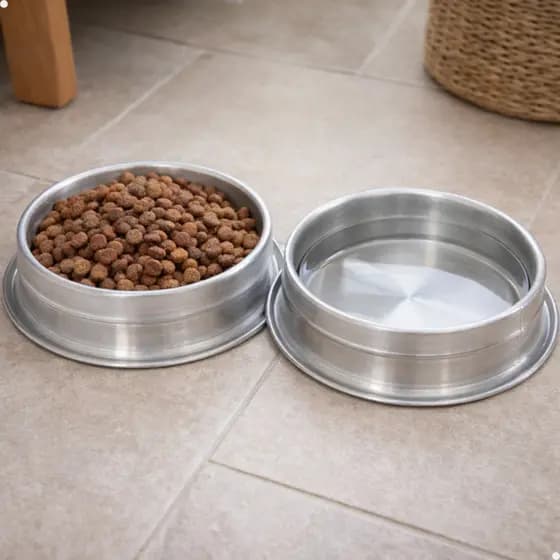 Kit 2 Comedouro Bebedouro Pote Pesado Alumínio Anti-Formiga Cachorro Cães