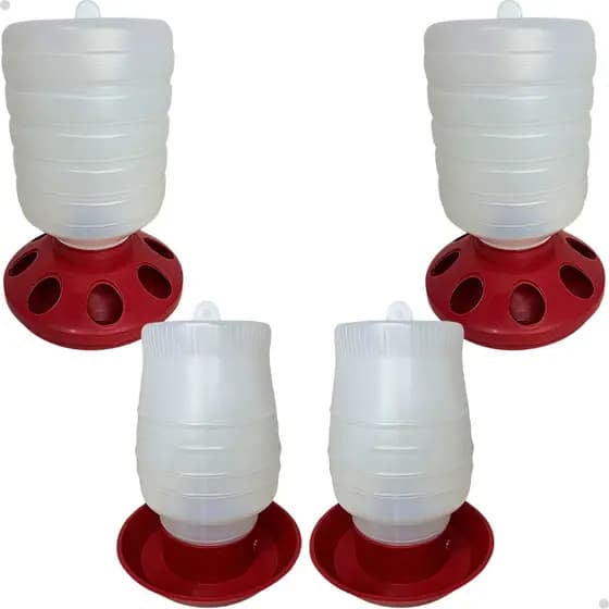Kit 2 Comedouro Bebedouro Automático Galinhas Aves Codornas 1,5Kg e 2L