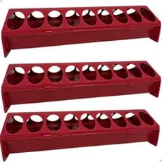 Kit 3 Comedouro Calha 30Cm 18 Furos Para Codornas Pássaros Pintinhos