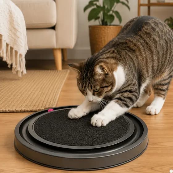 Arranhador para Gatos Redondo com Bolinha Interativo Relaxante Miau