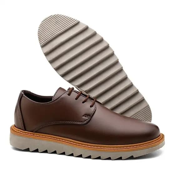 Sapato Casual Masculino Oxford Derby social Couro Sintético Confortável Elegante