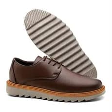 Sapato Casual Masculino Oxford Derby social Couro Sintético Confortável Elegante