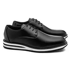 Sapato Masculino Derby Oxford Casual Confortável Preto Marrom Couro Esporte Fino Elegante Trabalho