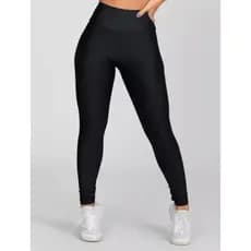 Calça Legging Suplex Feminina Lisa Cintura Alta Preta Calça Fitness Costura Reforçada Calça Legging Casual Preta