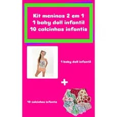 PROMOÇÃO PARA AS MENINAS: KIT 10 CALCINHA INFANTIL + 1 BABY DOLL INFANTIL