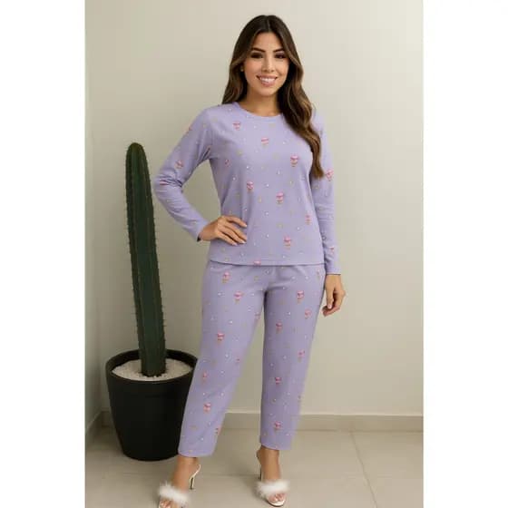 Pijama Feminino Manga Comprida / Pijama de Inverno / Pijama Longo / Pijama Quentinho e Confortável