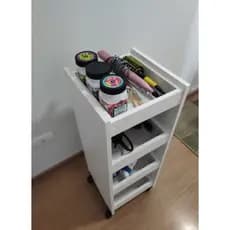 Carrinho Organizador Salão Estética Manicure Auxiliar Preto