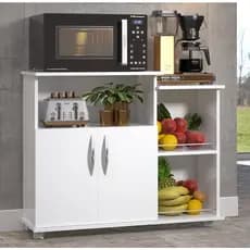 Armário Fruteira Cozinha Preto Base Bebedouro Galão 2 Portas