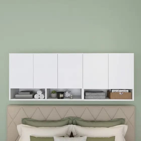 Conjunto Armário Aéreo Suspenso 5 Portas – Transforme Seu Ambiente com Organização e Design