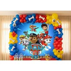 Painel de Festa Infantil Antirreflexo Decoração Patrulha Canina/Paw Patrol