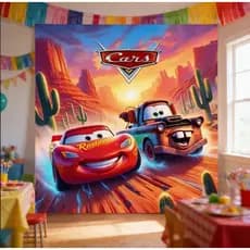 Painel de Festa Antirreflexo Decoração Infantil Carros/Lightning/Relâmpago/McQueen
