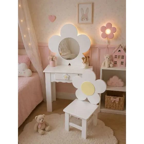 *LANÇAMENTO* Penteadeira Flor Infantil Princesa Pintada mdf