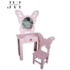 Penteadeira Infantil Princesa Borboleta Pintada Rosa ou Branca em Mdf