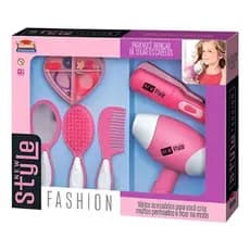Kit Salão Infantil New Style Fashion Usual Brinquedos Beleza Cabelereira Acessórios Menina