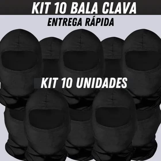 Kit 10 touca Ninja Balaclava Toca UV+50 Proteção Solar Térmica Motoqueiro Motoboy touca preta