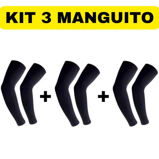 Kit 3 Manguito Uv Proteção Solar Mangote Manguito masculino de braço