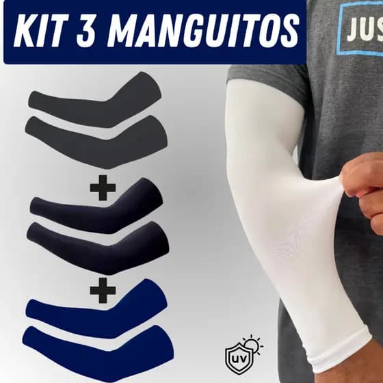 Kit 3 manguito masculino Proteção Solar Uv Para Braço/Mangote de volei