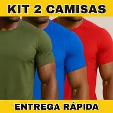 Kit 2 Camisas Masculina DryFit Tecido Colmeia Esportiva terino academia corrida