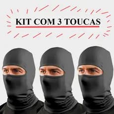 kit 3 Touca Ninja Balaclava Toca UV Proteção Solar Térmica Motoqueiro Motoboy