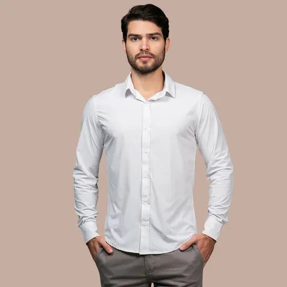 Camiseta Social Manga Longa Masculina Tech Slim  Premium