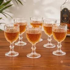 Kit 6 Taças de Licor 50ml Vidro Diamante Cristal Sofisticado Elegante Taças de Vidro Taça pra Licor