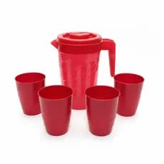 Kit Jarra 2 Litros + 4 Copos Plástico para Água e Suco