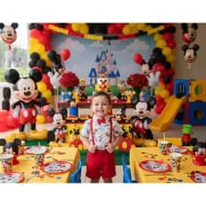 Camiseta Camisa Infantil Menino Infantil Menino Tema Mickey Mouse com Gravata Blusa Mickey