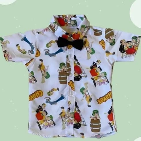 Camiseta Camisa Infantil Menino Chaves com Gravata Turma do Chaves