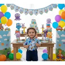 Camiseta Camisa Infantil Menino Bolofofo com Gravata Fundo Branco e Azul Pão de Queijo Bolo fofo
