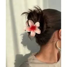 Piranha Presilha Grampo Clip de Flor Para Cabelo Novo Gradiente Plumeria Hairpin Feminino Gringa Havaiana Grande 8 cm