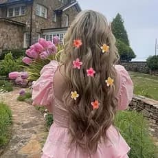 Kit 3/6 peças Piranha Mini Presilha Grampo de Flor Para Cabelo Novo Gradiente Plumeria  Feminino Gringa Pequena 4 cm