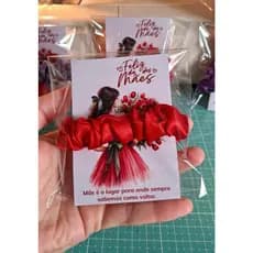 Xuxinha Cetim Scrunchie com TAG Dia das Mães | Kit Lembrancinha Presente Mimos Clientes