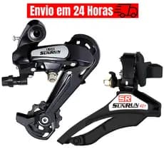 Kit Câmbio Dianteiro e Traseiro Index 7v Sunrun Tipo Shimano Bicicleta 21 Marchas Aro 26 - 29