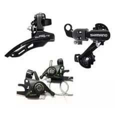 Kit Bike 21 Marchas - Câmbios Shimano Index + Alavanca Mudador Yamada Aluminio 3v - 7v Aro 26 e 29