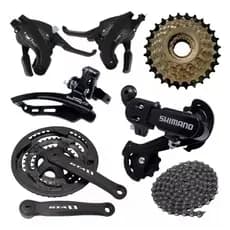Kit Relação Completa 21v C/ Câmbios Shimano + Rapid Fire Aluminio 7v Bike Aro 26 29