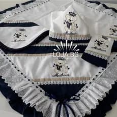Kit Maternidade Bordado Personalizado Enxoval de Bebê Manta Toalha Banho Fraldas