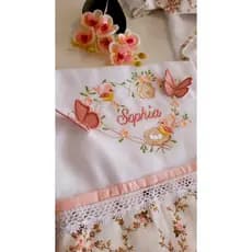 Fralda Passeio Ombro Personalizadas Bordadas Kit 3 peças 70 x 70 cm