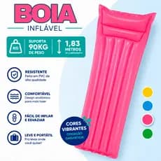 Colchão Boia Inflável Boia Piscina Resistente Colchão Boia Grande Tomar Sol Bronzeador até 90 Kg