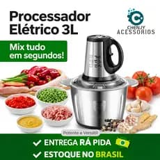 3 Litros Triturador De Alimentos Carne Elétrica Processador Cozinha Envio Imediato 110/220V