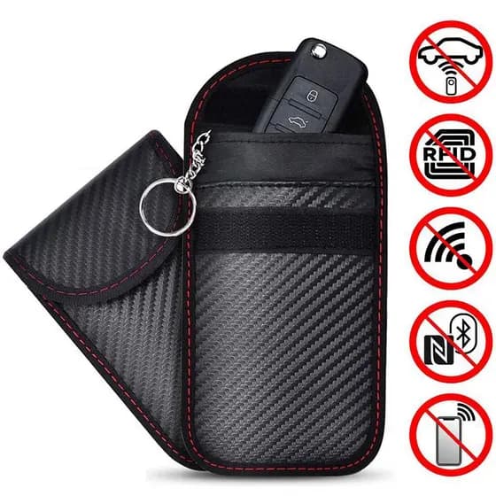 Carteira Porta Chave de Carro Bloqueador Rfid Anti Clonagem