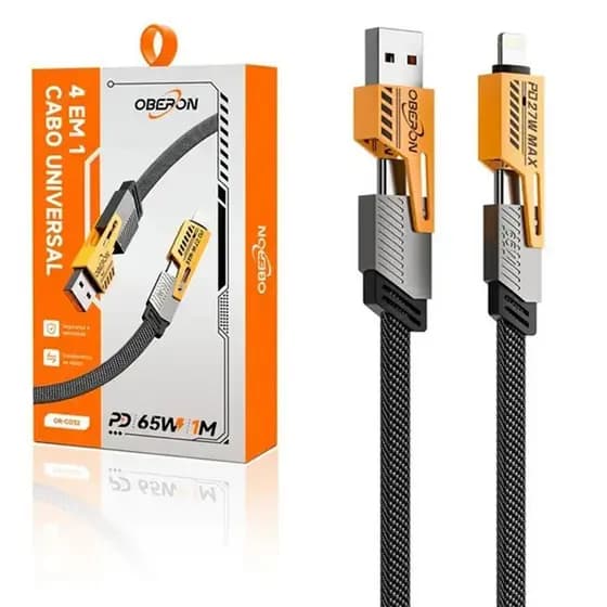Cabo Carregador rápido Para Iphone Android 4x1 Universal 65w