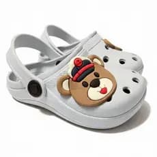 Sandália Babuche Infantil Menino com Enfeite de Urso, leve e Macio Ideal para o seu pequeno.