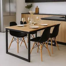 QUEIMA DE ESTOQUE - Kit Mesa de Jantar com 4 Cadeiras Eames - Ideal para Sala e Cozinha
